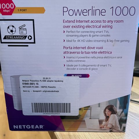 Netgear Powerline PL1000 adapterene