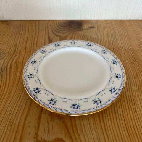 LENOX Orleans Blue Bread Plate - English Bone China - Gold Trim