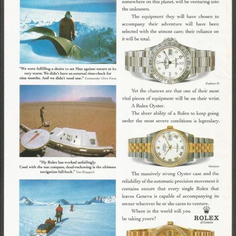 Rolex reklame fra 1992