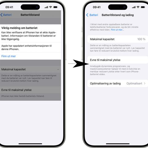 Iphone batteri bytting med kapasitet 100% visning