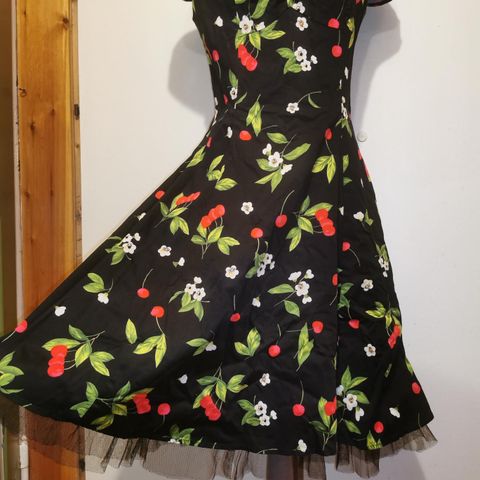 Hearts&Roses pin-up retro kjole kirsebær str UK 14 M/L