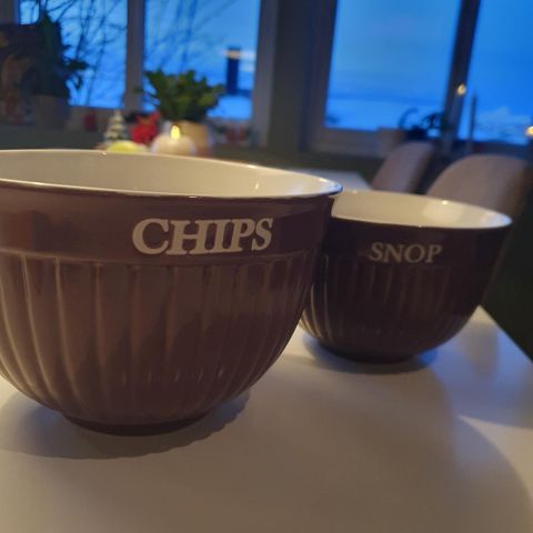 Chips og snop skål