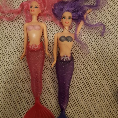 2 dukker Havfrue / mermaid med glitter