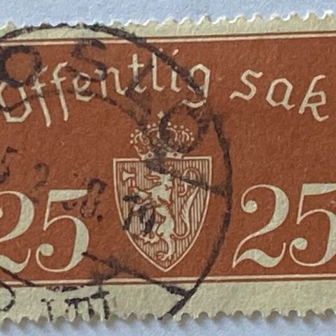 Norge 1933 Off. sak I Offset T15 Stemplet