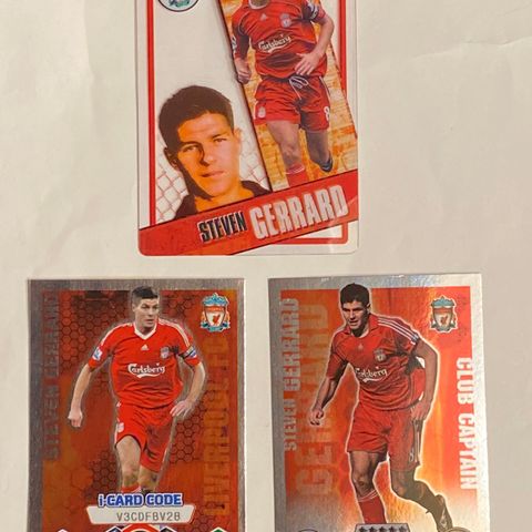 Steven Gerrard 3 fotballkort Liverpool 2006-2009