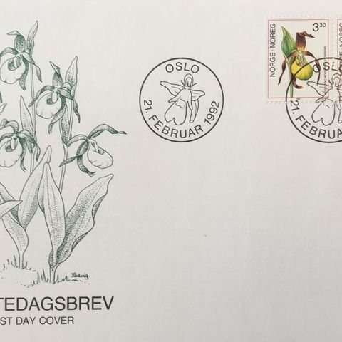 Norge 1992 FDC Orkideer II NK 1137-1138