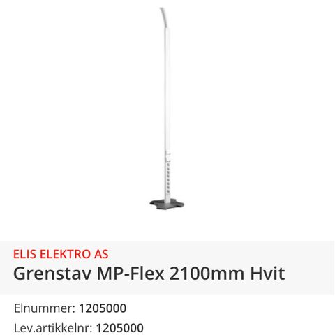 Grenstav MP-Flex 2100mm Hvit