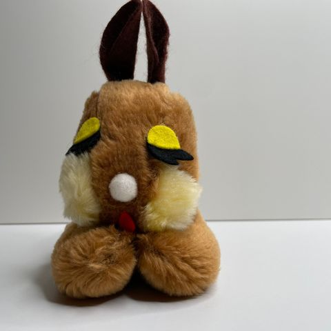 Vintage kanin bamse "Med hilsen DNC" ca. 16 cm høy