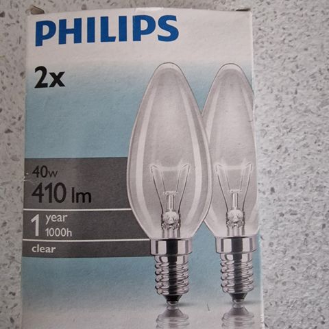 Lyspærer E+ Philips E14 40W