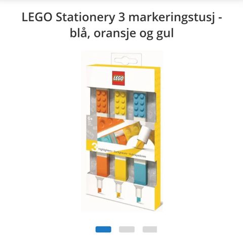 LEGO Stationery 3 markeringstusj - blå, oransje og gul