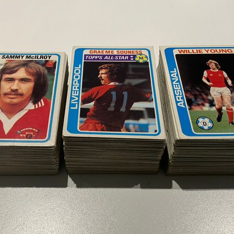 Topps fotballkort fra 1979. Selges samlet eller enkeltvis