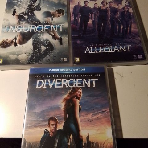 Divergent- Insurgent- Allegiant.  - Inglorious Bastards - Superman 3 og 5