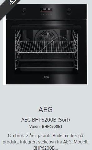AEG BHP6200B (Sort)