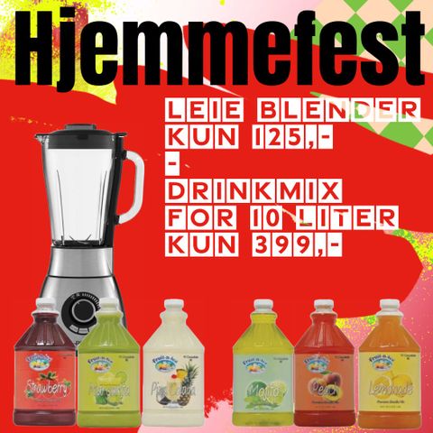 Kjøp drinkmix og lei slushmaskin eller blender til festen