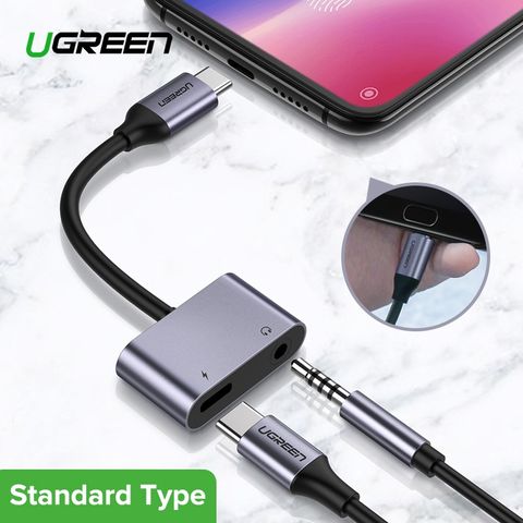 Ugreen USB-C til 3.5mm AUX og USB-C Adapterkabel