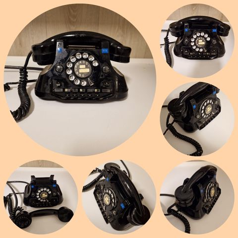 VINTAGE/RETRO GAMMEL SORT TELEFON