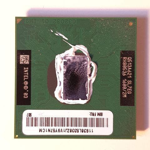 Intel Pentium M CPU/prosessor @1,60 GHz fra IBM R51 laptop