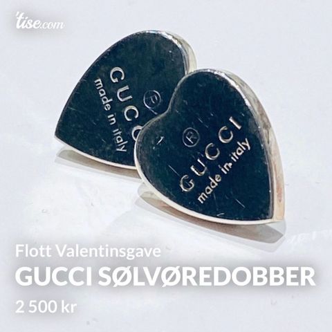 GUCCI sølvørepynt - flott gave! 💗