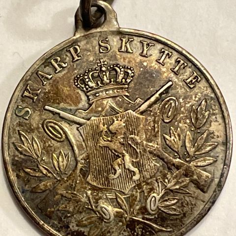 Skarpskytte gammel medalje medaljong sølv 830 S - gullsmed A. F.