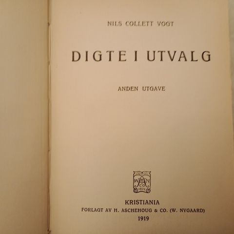 Bøker av Nils Collett Vogt (1889-1927)