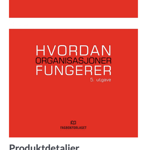 Hvordan organisasjoner fungerer 5. utgave