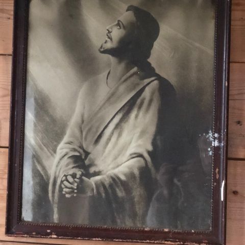 Antikk bilde med motiv av Jesus
