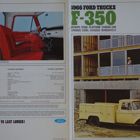 FORD Trucks 1966 F-350 brosjyre