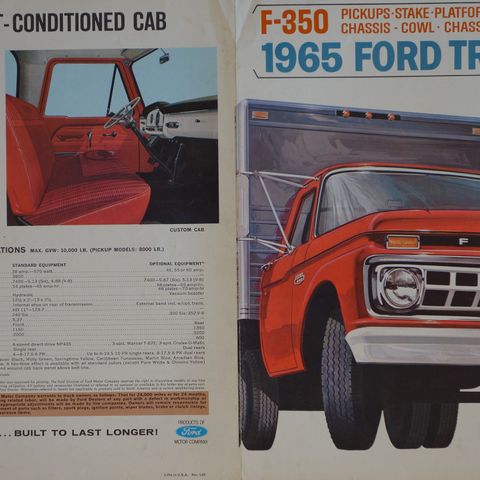 FORD F350 trucks 1965 brosjyre