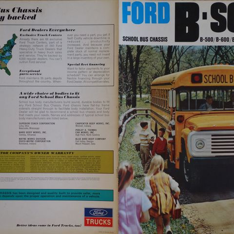 FORD B-series school bus brosjyre 1968