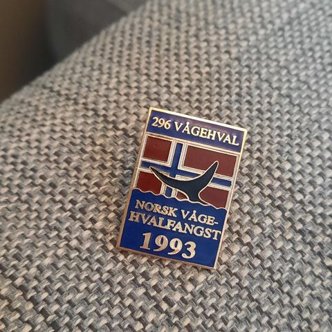 Norsk vågehvalfangst - 296 Vågehval - Pins / Merke