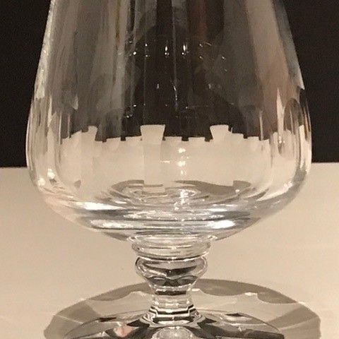 6 fantastisk flotte olivenslipte cognac krystall glass