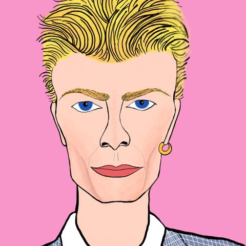 David Bowie rosa (print)