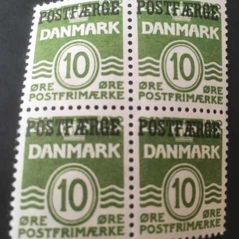 Danmark 1953 Postfærgeovertrykk 4-blokk AFA PF 36 Postfrisk