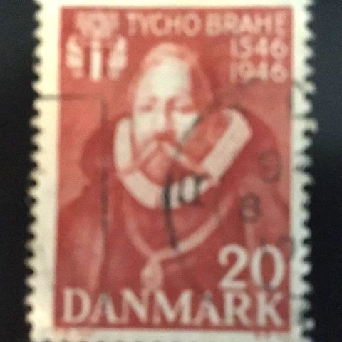 Danmark 1946 Tycho Brahe 400 år AFA 298 Stemplet