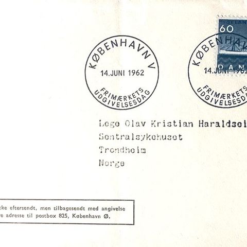 Danmark 1962 FDC 50 år for motorskibet Selandia AFA 409