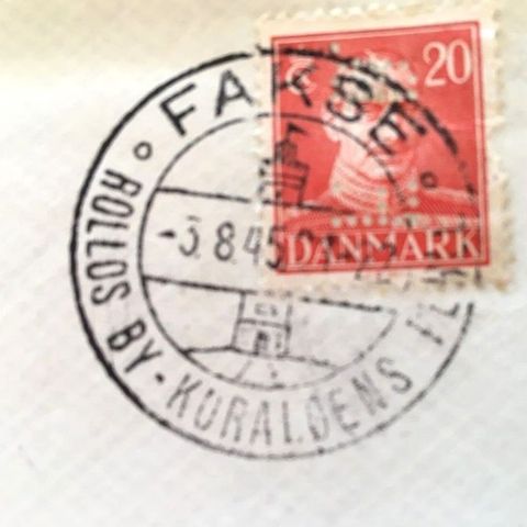 Danmark 1945 Brev med AFA 276 Stemplet Fakse 3.8.45 sendt til Vordingborg