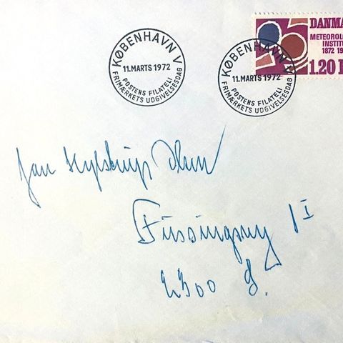 Danmark 1972 100 år for opprettelse av Meteorologisk Institut FDC AFA 523