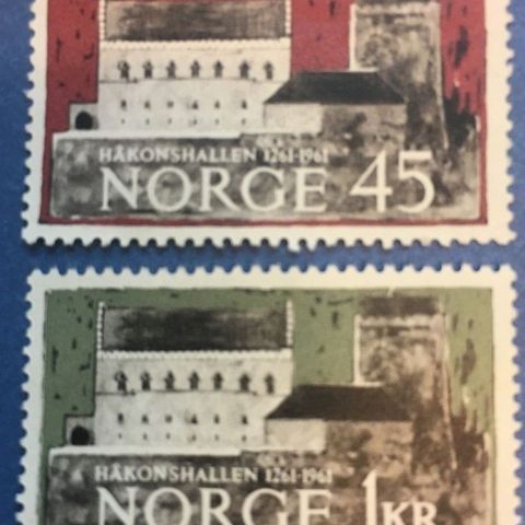 Norge 1961 Håkonshallen 700 år NK 496 og NK 497 Postfrisk.