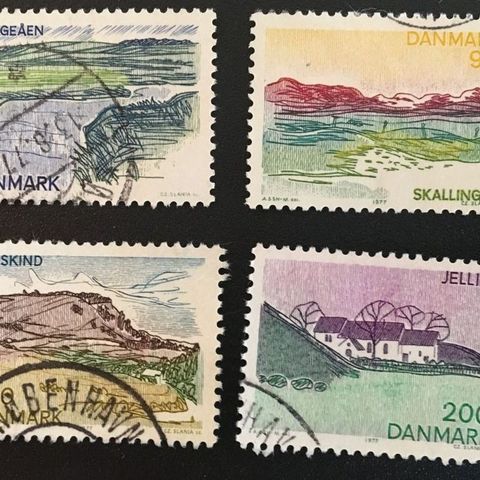 Danmark 1977 Landskaper Syd Jylland AFA 637-640 Stemplet