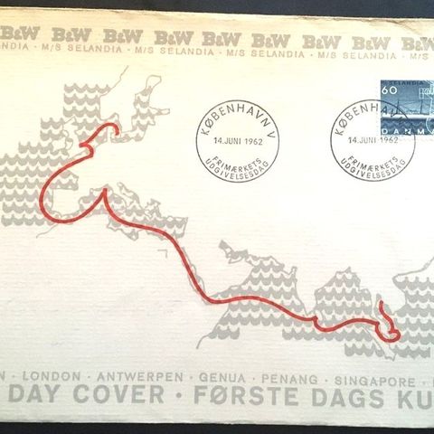 Danmark 1962 50 års jubileum for motorskibet Selandia FDC AFA 409