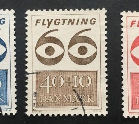 Danmark 1966 "Flygtning 1966" AFA 448 - 450 Stemplet