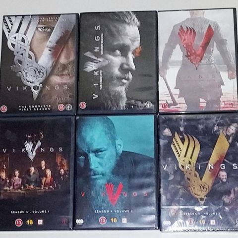 18 DVD.VIKINGS.SEASON 1,2,3,4 & 5 Del 1. 1 stk.Uåpnet.