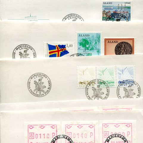 Åland FDC 84-92. 39 stk. Komplett