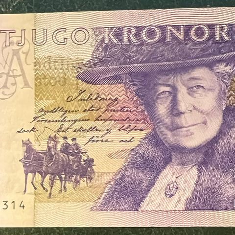 SVERIGE. 20 KRONER 2001. P-63.a.4.  KVALITET 0