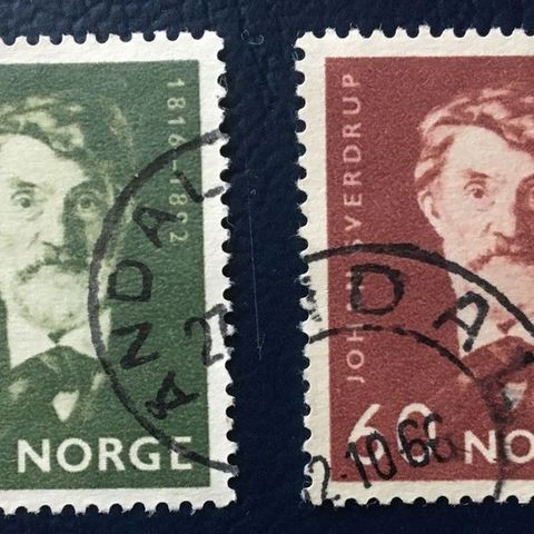 Norge 1966 Johan Sverdup NK 579 - 580 Stemplet