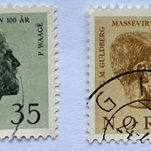 Norge 1964 Guldberg og Waage NK 551 og 552 stemplet