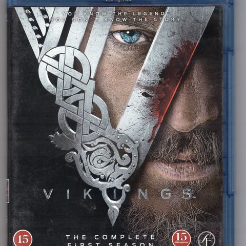 Blu-Ray  Vikings. Sesong 1.  Spilletid 6,5 t. Norsk tekst.