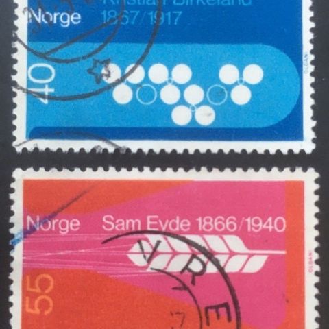 Norge 1966 Birkeland og Eyde. NK 583 - 584 Stemplet