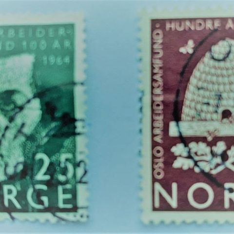 Norge 1964 Oslo Arbeidersamfunn NK 549 - 550 Stemplet