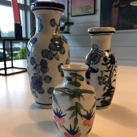 Tre vintage orientalske vaser